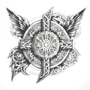 saint benedict medal tattoo design idea