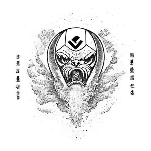 A fierce jiu jitsu fighter grappling with a volcano in the background tattoo design idea