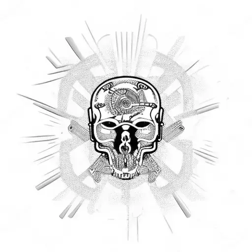 hardtechno rave industrial chain  tattoo design idea