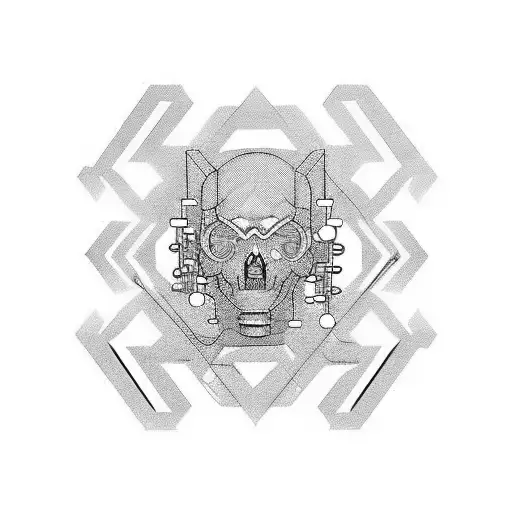 hardtechno rave industrial chain  tattoo design idea