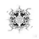 hardtechno rave industrial chain  tattoo design idea