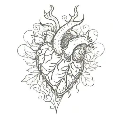 protected pure heart tattoo design idea
