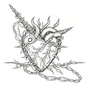 pure heart surrounded by barbed wire tattoo design idea