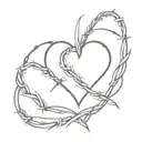 pure heart surrounded by barbed wire tattoo design idea