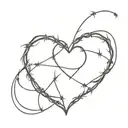pure heart surrounded by barbed wire tattoo design idea