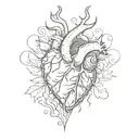protected pure heart tattoo design idea