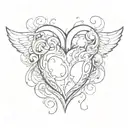 protected pure heart tattoo design idea