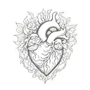 protected pure heart tattoo design idea