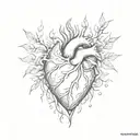 protected pure heart tattoo design idea