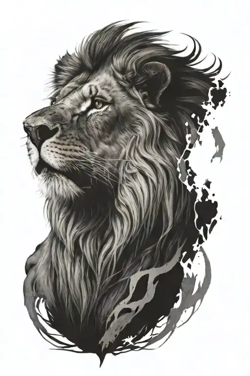 scar lion head tattoo design idea