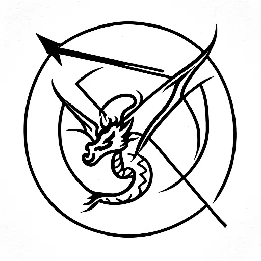 dragon and arrow tattoo design idea