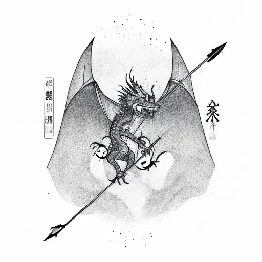 An arrow with a dragon tattoo design idea