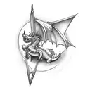 An arrow with a dragon tattoo design idea