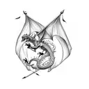 An arrow with a dragon tattoo design idea