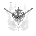 sWORD whit leters BRENDA tattoo design idea