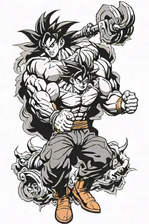 goku Powerlifting tattoo design idea