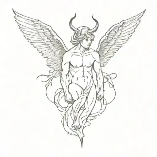 bipolar devil angel tattoo design idea
