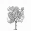 olive tree, minimal, colored  tattoo design idea