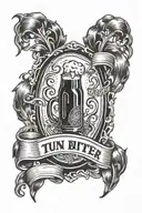 Tun Bitter beer tattoo design idea