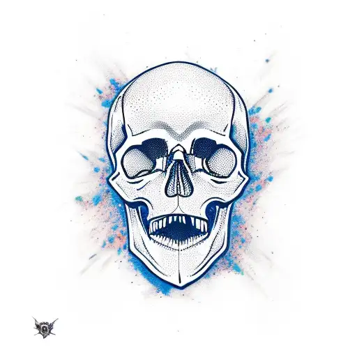 skull and skate  tattoo design idea