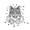 trash polka tattoo design idea