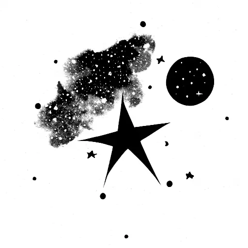 little dipper stary constelation tattoo design idea