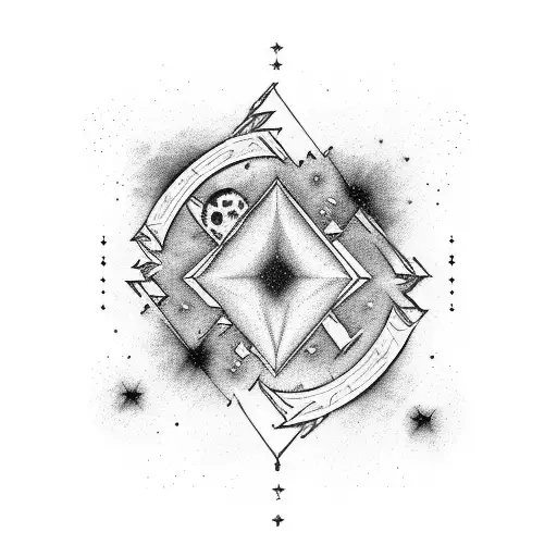 little dipper stary constelation tattoo design idea