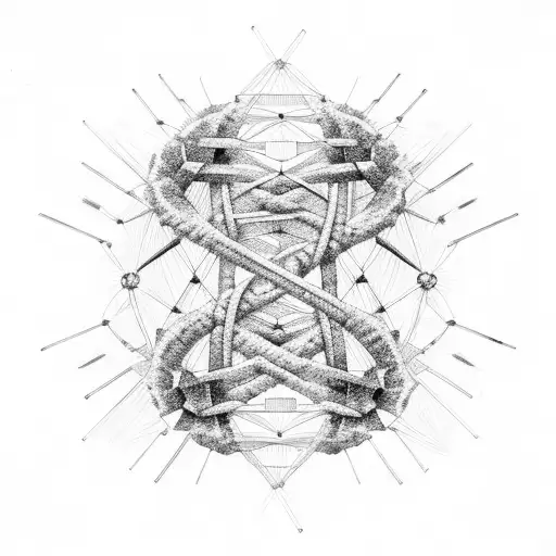 dna helix made up of coordinates tattoo design idea