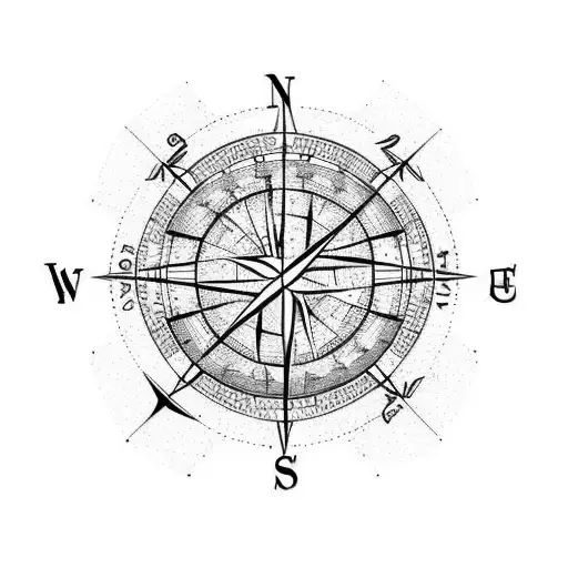 Globe with compass and Austria pinned tattoo design idea