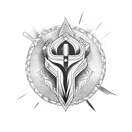 dagger through heart of warrior tattoo design idea