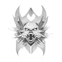 dagger through heart of warrior tattoo design idea