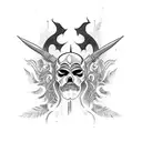 dagger through heart of warrior tattoo design idea