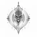 dagger through heart of warrior tattoo design idea