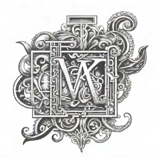 3 letters lll tattoo design idea