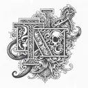 3 letters lll tattoo design idea
