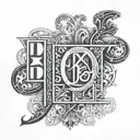 3 letters lll tattoo design idea