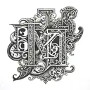 3 letters lll tattoo design idea
