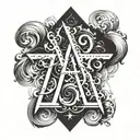 3 letters lll tattoo design idea