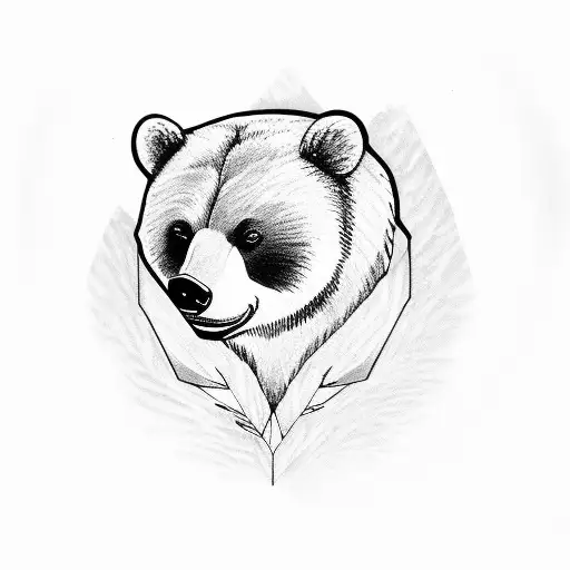 bear holding chipmunk tattoo design idea