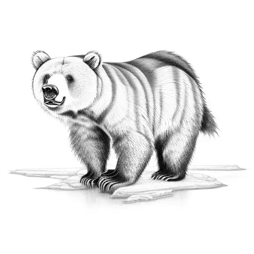 bear protecting a chipmunk tattoo design idea