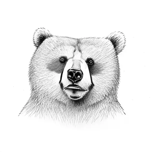 bear holding chipmunk tattoo design idea