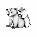 bear protecting a chipmunk tattoo design idea