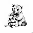 bear protecting a chipmunk tattoo design idea