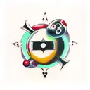 8 Ball tattoo design idea
