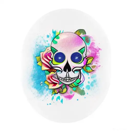 half woman half mexican skull realistic tattoo with melted hourglass   tattoo design idea