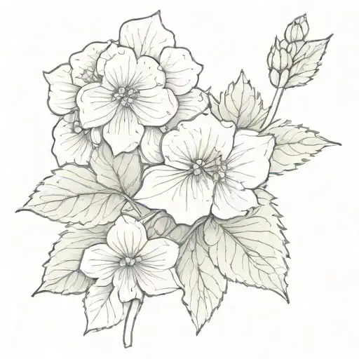 hydrangea tattoo design idea