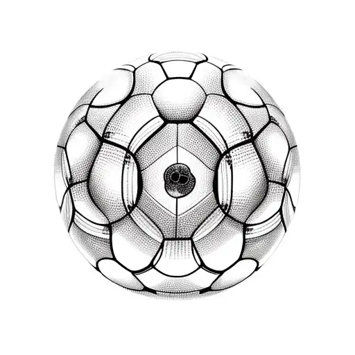 A soccer ball with the number 9 on it, surrounded by intricate black and grey floral patterns tattoo design idea