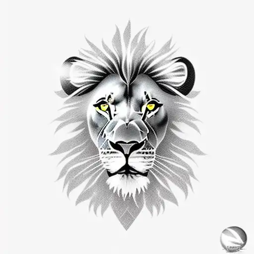 A black and grey tattoo of a lion wearing a jersey with the number 9, surrounded by soccer balls tattoo design idea