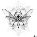 Dragonfly skull spider lilly tattoo design idea