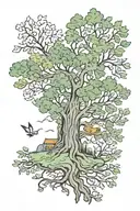 michigan state outline, tennessee state outline, virginia state outline, tree growing within all three tattoo design idea